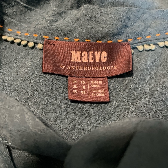 Maeve by Anthropologie Teal Blouse - Picture 4 of 5